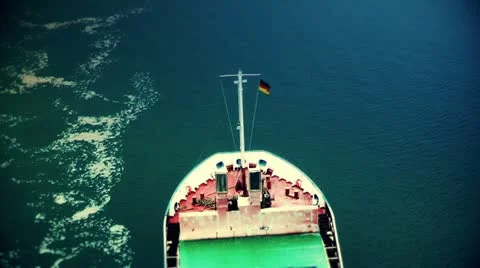 Cargo ship passing by Stock Footage 21260385