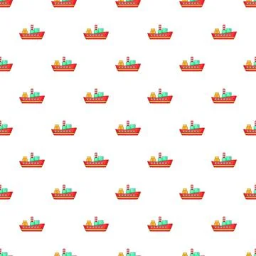 Cargo ship pattern, cartoon style Stock Illustration