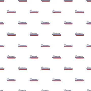 Cargo ship pattern creating seamless transport background Stock Illustration
