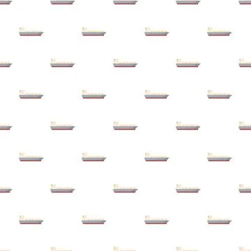 Cargo ship pattern creating seamless marine transportation background Stock Illustration