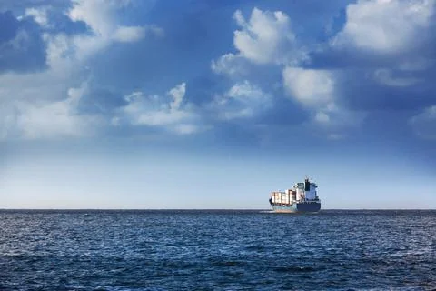 A cargo ship Stock-Fotos