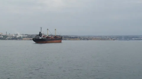 Cargo ship in port Stock Footage 29911755