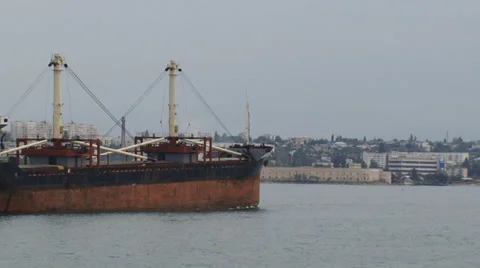 Cargo ship in port Stock Footage 29913219