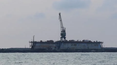 Cargo ship in port Stock Footage 51129909