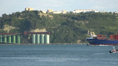 Cargo ship at the port Stock Footage 91165627