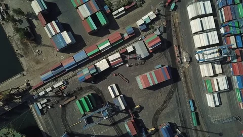 Cargo ship in port Stock Footage 126776301