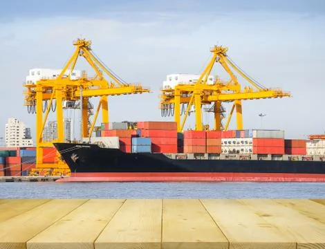 Cargo ship at port Stock Photos