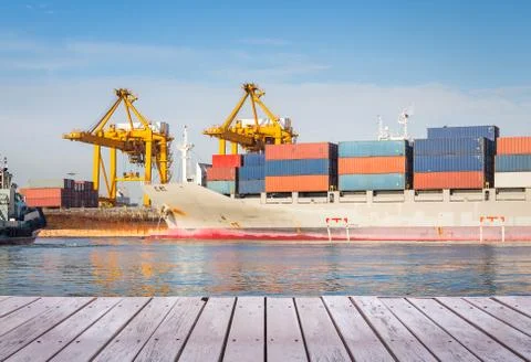 Cargo ship port Stock Photos