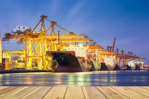 Cargo ship at port Stock Photos