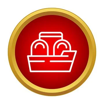 Cargo ship pulling freight transporting goods icon Illustrazione stock