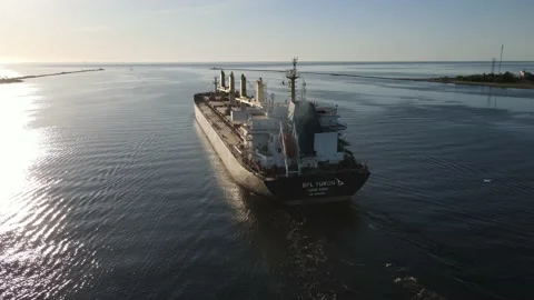 Cargo ship rear view Stock Footage 159277648