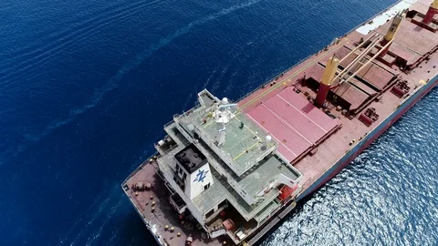 Cargo ship in the red sea Stock Footage 107785207