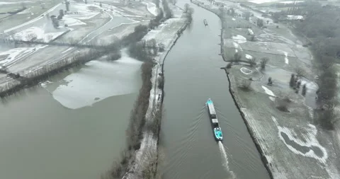 Cargo ship on river Stock Footage 263673678