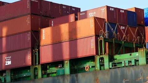 Cargo ship sailing  4k Stock Footage 95008466