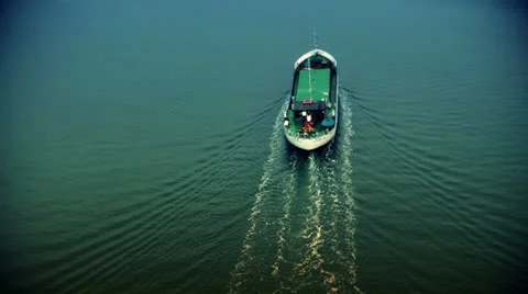 Cargo ship sailing away Stock Footage 23141099