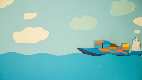 Cargo ship sailing Stock Footage 118676717