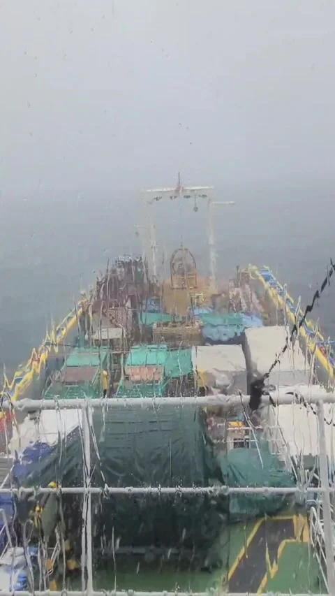 Cargo Ship Sailing Stock Footage 336675628
