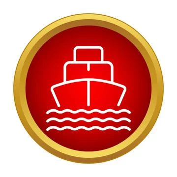 Cargo ship sailing representing global logistics and delivery Illustrazione stock