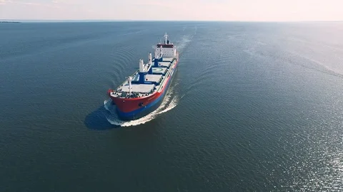 Cargo ship sailing in the sea Stock Footage 85677073