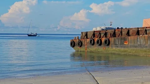 Cargo ship sailing on the sea. Stock Footage 304575551