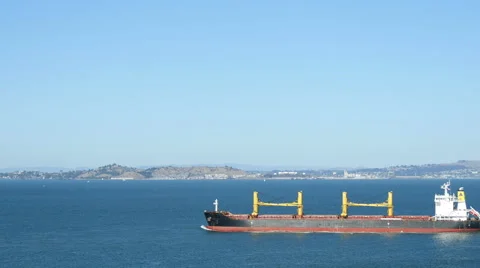 Cargo ship sails Stock Footage 48593713