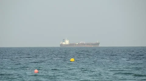 Cargo ship at sea Stock Footage 12070685