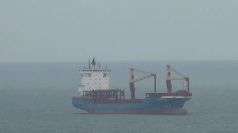 Cargo ship at sea Stock Footage 36763010