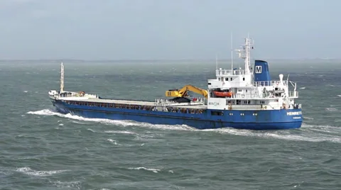 Cargo ship at sea 動画素材 38006088