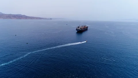 Cargo ship at sea Stock Footage 107897882