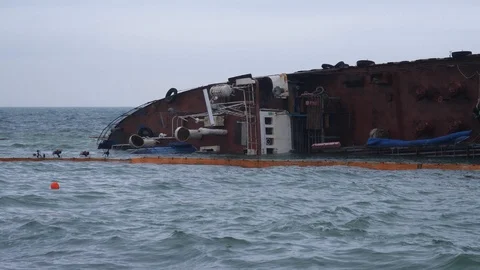 Cargo ship at sea Stock Footage 122401807