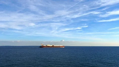 Cargo Ship at Sea 스톡 동영상 219222702