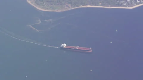 Cargo ship seen from above Stock Footage 51775826