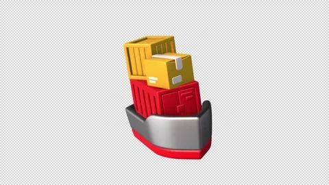 Cargo Ship Shipping Container Animated Icon Stock Footage 341880495