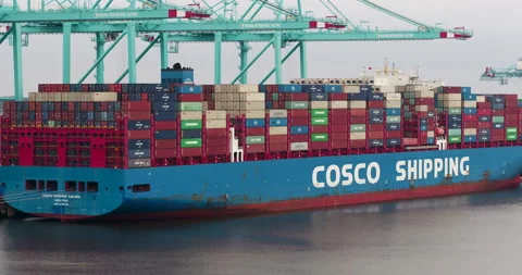 Cargo Ship with Shipping Containers Stock Footage 202144138