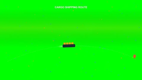 Cargo Ship Shipping Route Animated Motion Graphic Concept Stock Footage 341649860