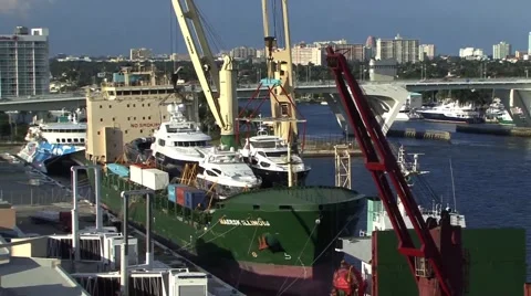 Cargo ship with Sun Seekers in Florida Stock Footage 47782114