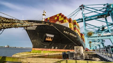 Cargo Ship Time Lapse 스톡 동영상 186703278