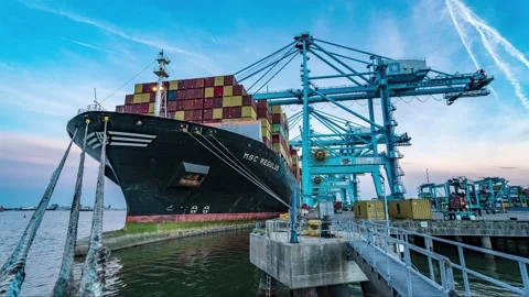 Cargo ship time lapse Stock Footage 186705241