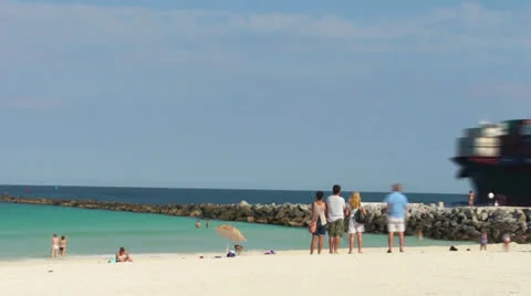 Cargo Ship Time Lapse Miami Stock Footage 24615422
