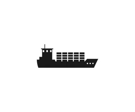 Cargo, ship, transport icon Vector illustration, flat. Ilustração Stock