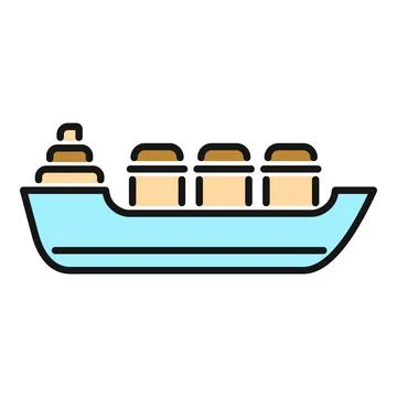 Cargo ship transporting goods shipping world trade logistics Stock Illustration