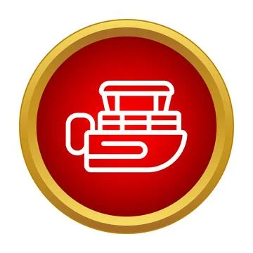 Cargo ship vector icon for global transport industry Stock Illustration