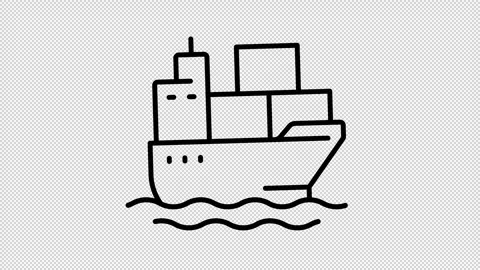 Cargo shipment line animation set Stock Footage 312199419