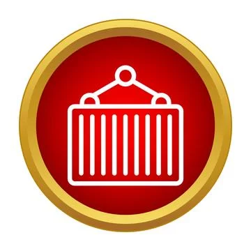 Cargo shipping container with crane hook icon Stock Illustration