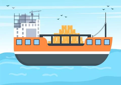 Cargo Shipping Container Logistics Delivery with the Concept of Delivering Go Illustrazione stock