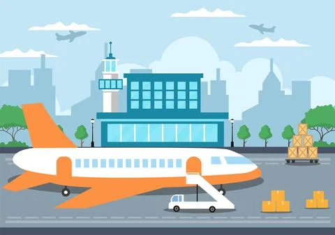Cargo Shipping Container Logistics Delivery with the Concept of Delivering Go Stock Illustration