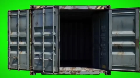 Cargo Shipping Container with Open Door on Green Screen – Logistics Concept Video stock 317216411