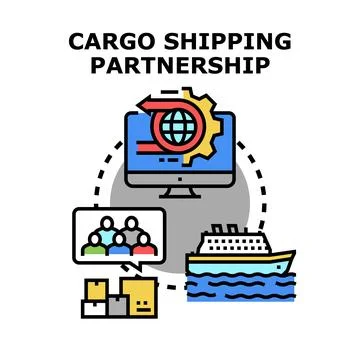 Cargo shipping partnership concept for global logistics Stock Illustration