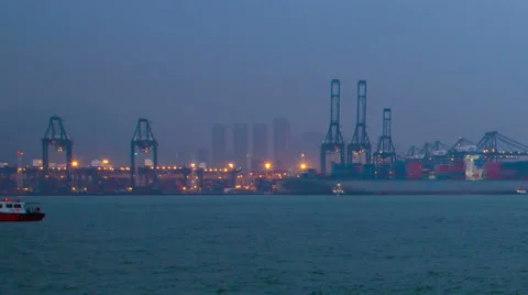 Cargo Shipping terminal Stock-Footage 35494239