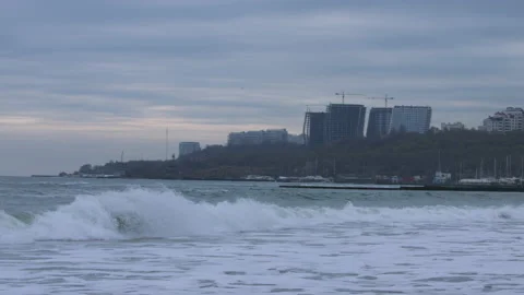 Cargo ships are moving in the middle of the sea. Time Lapse. Stock Footage 237632000
